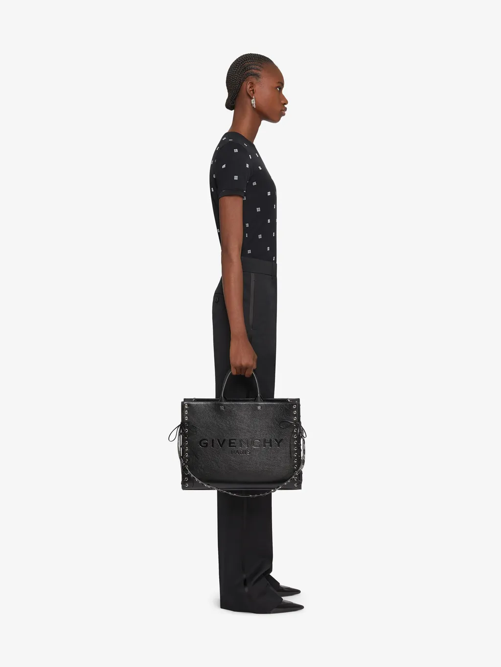 Double Layered Slim Fit T-Shirt In 4G Tulle