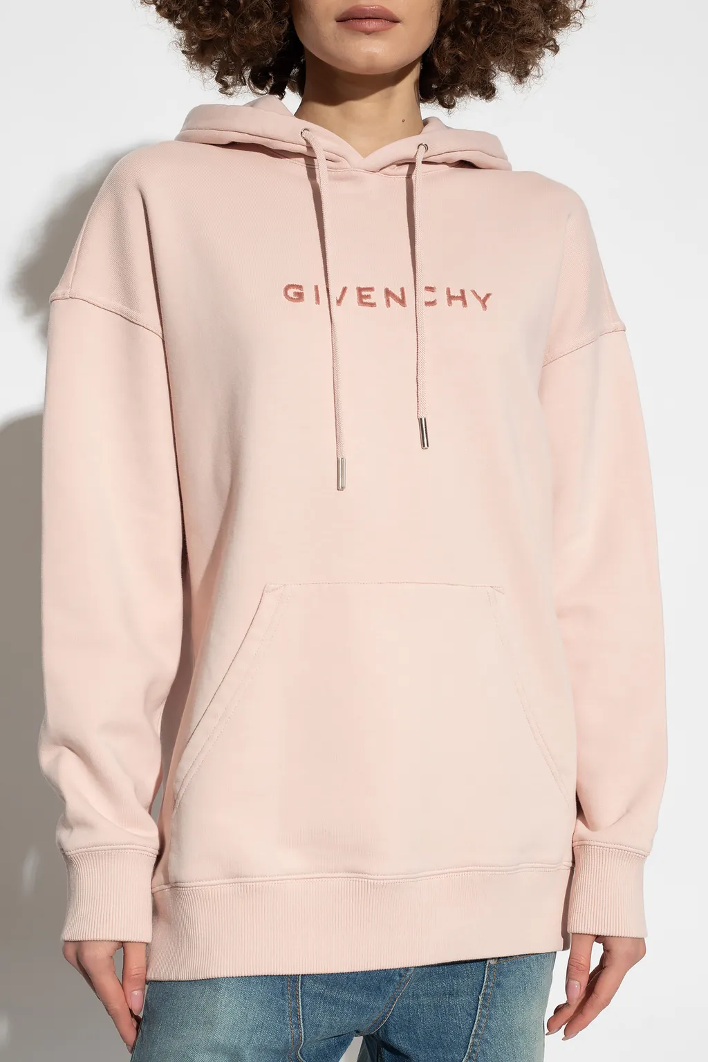 Logo Embroidered Drawstring Hoodie