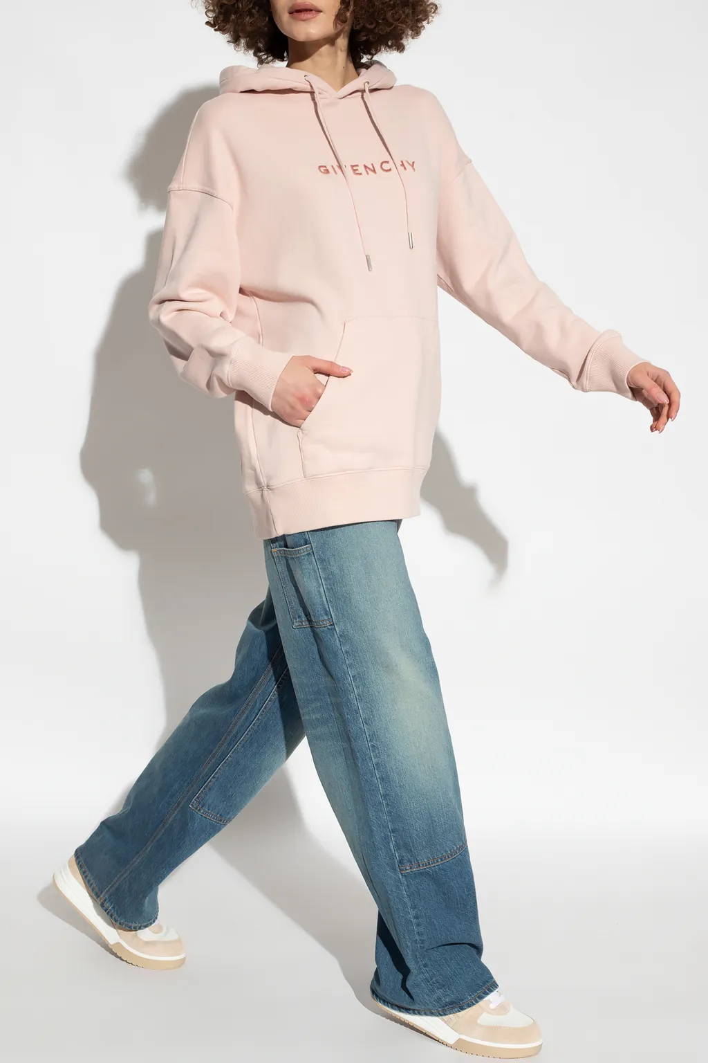 Logo Embroidered Drawstring Hoodie