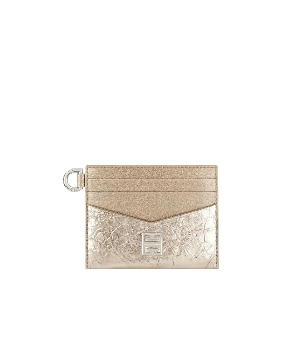 4G Card Holder In Laminated Leather