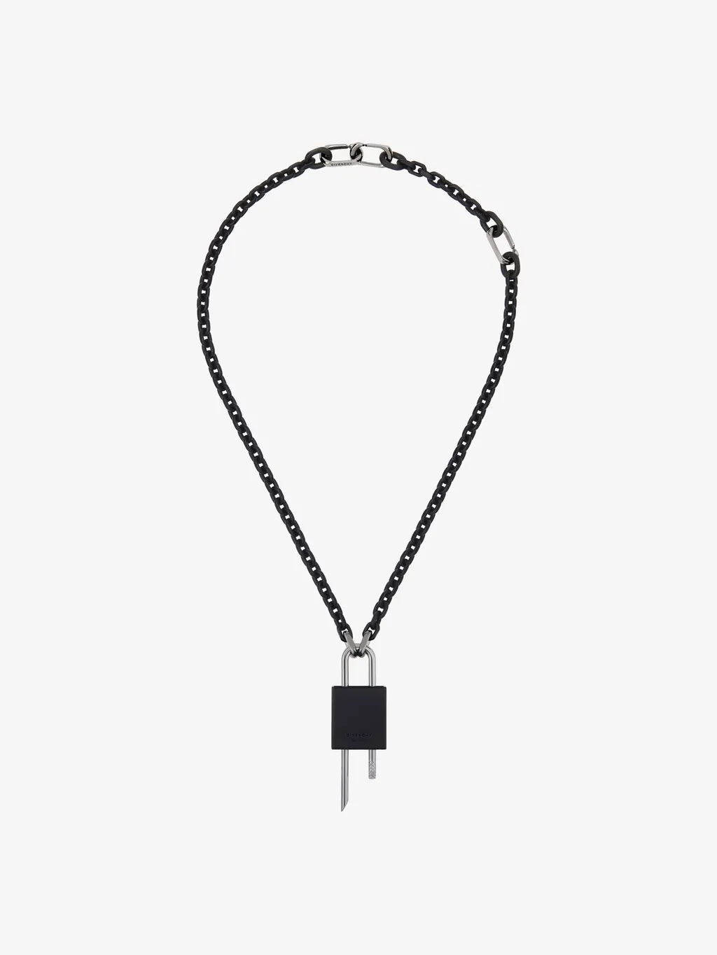 Small Lock Necklace In Metal With Crystals