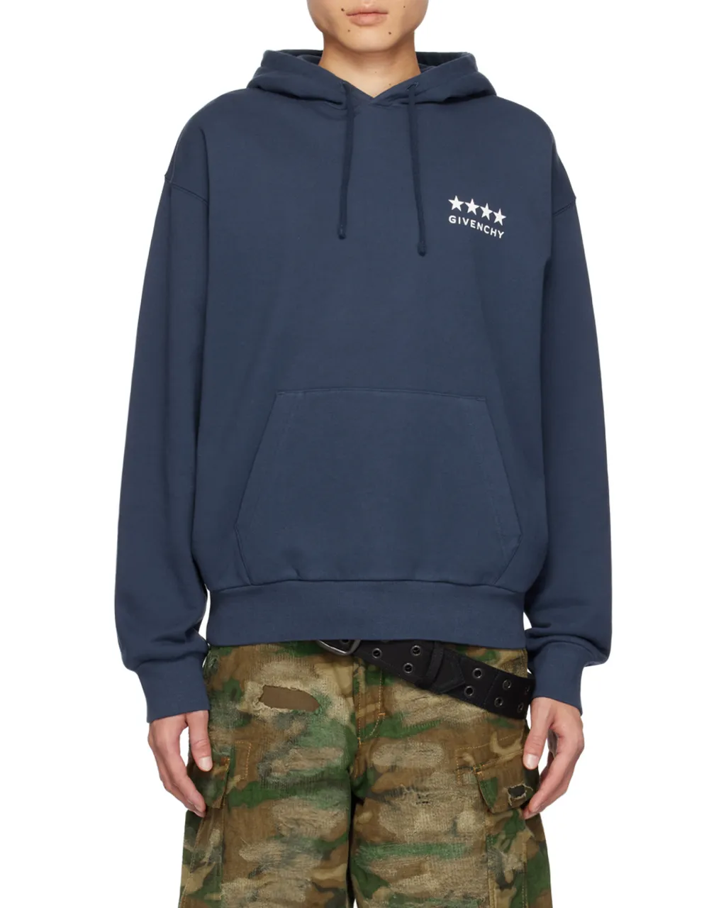 Logo Embroidered Drawstring Hoodie