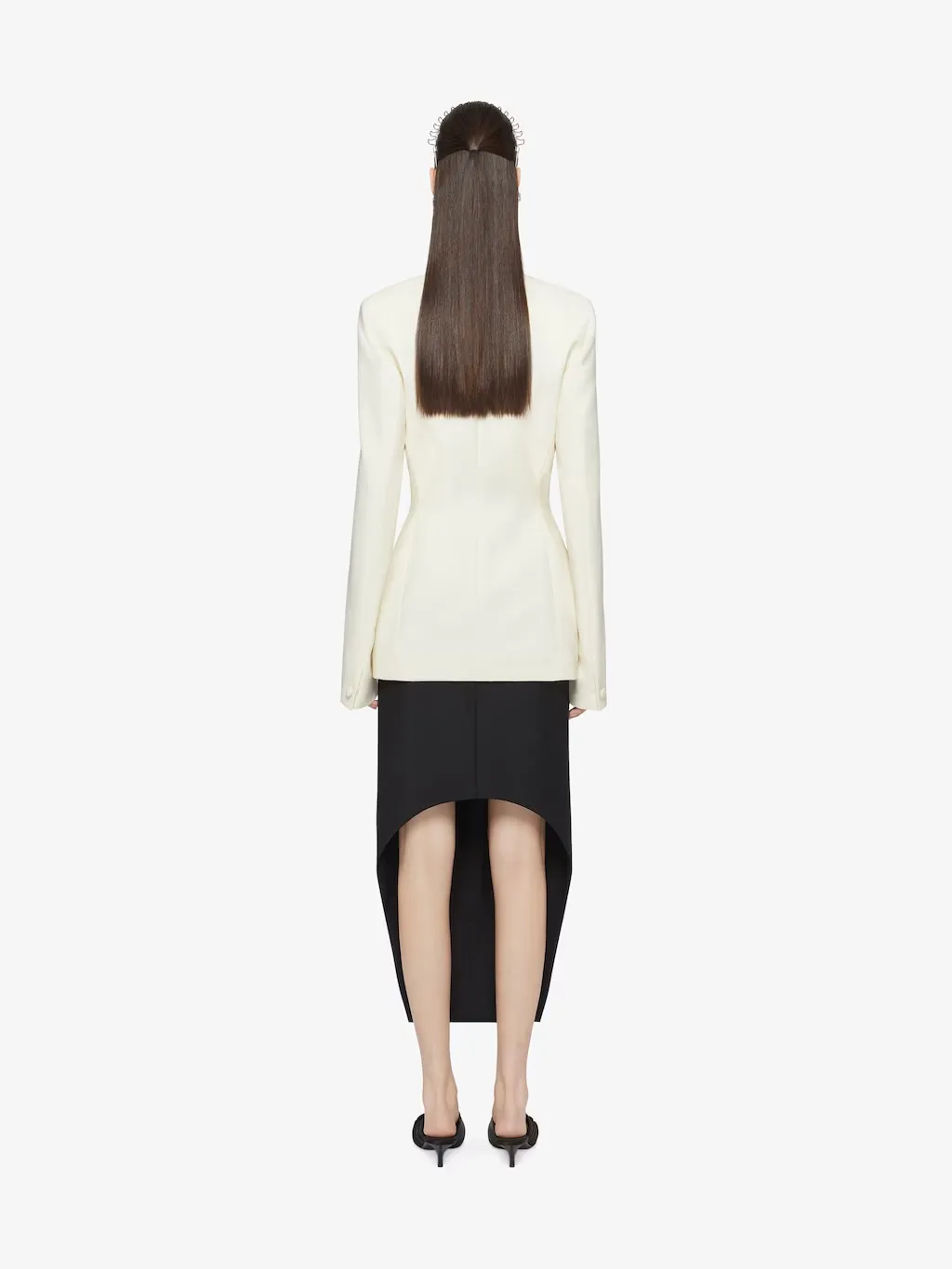 Asymmetric Tailored Pencil Skirt