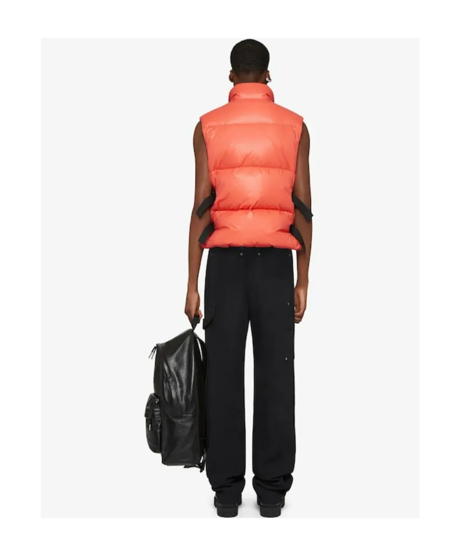 Sleeveless Puffer Jacket With Buckles