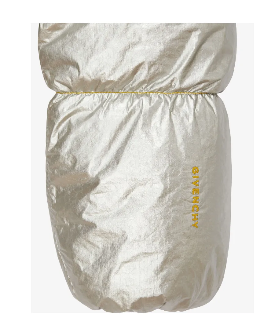Laminated Hooded Zip-Up Puffer Jacket