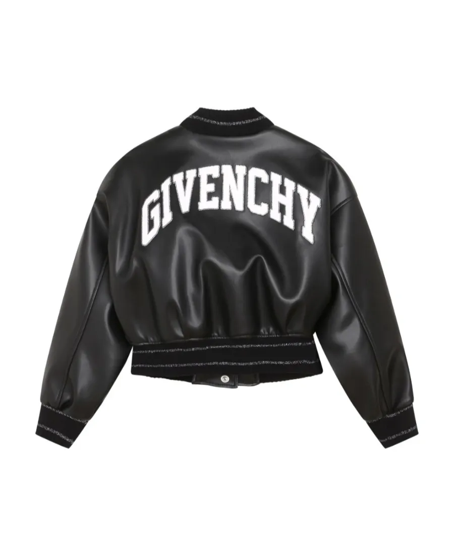 Kids Faux Leather Bomber Jacket
