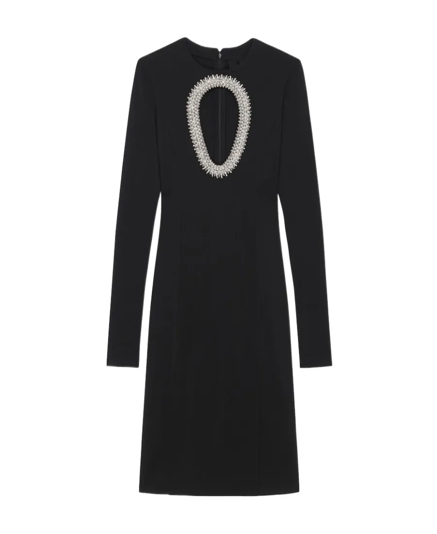 Pear-Embroidered Midi Dress
