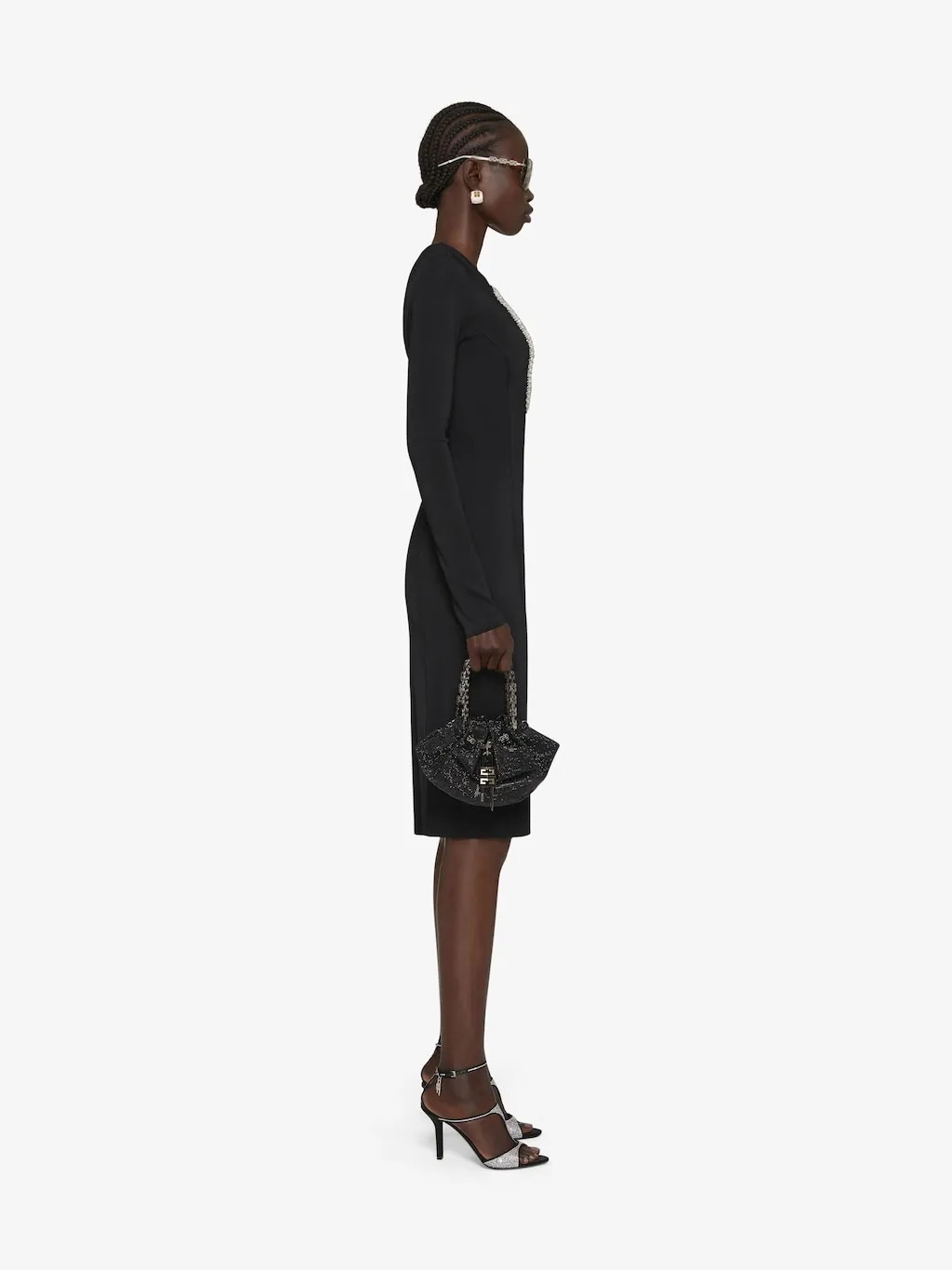 Pear-Embroidered Midi Dress
