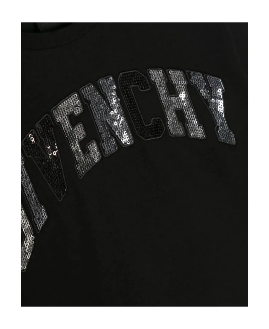 Sequin Logo Long-Sleeved T-Shirt