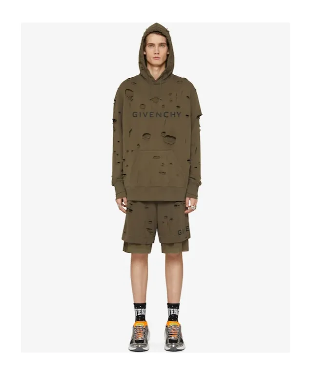 Hoodie With Destroyed Effect