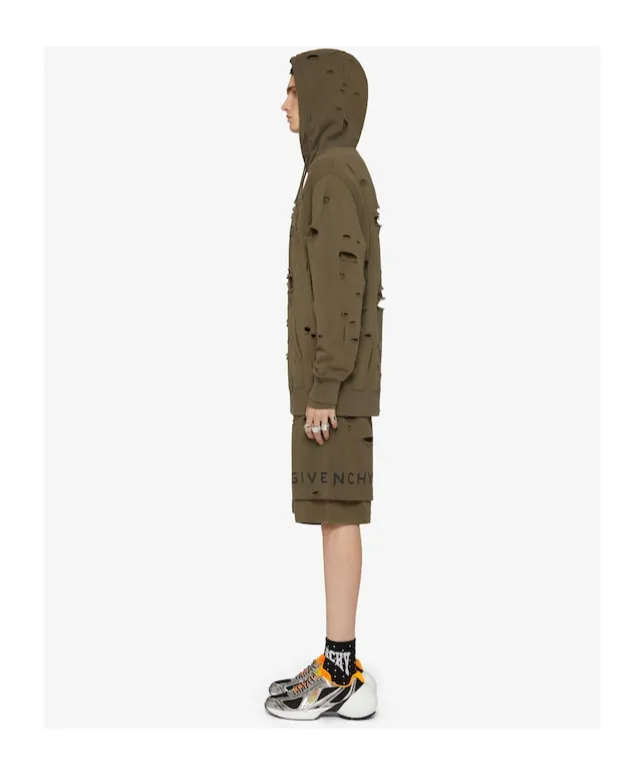 Hoodie With Destroyed Effect