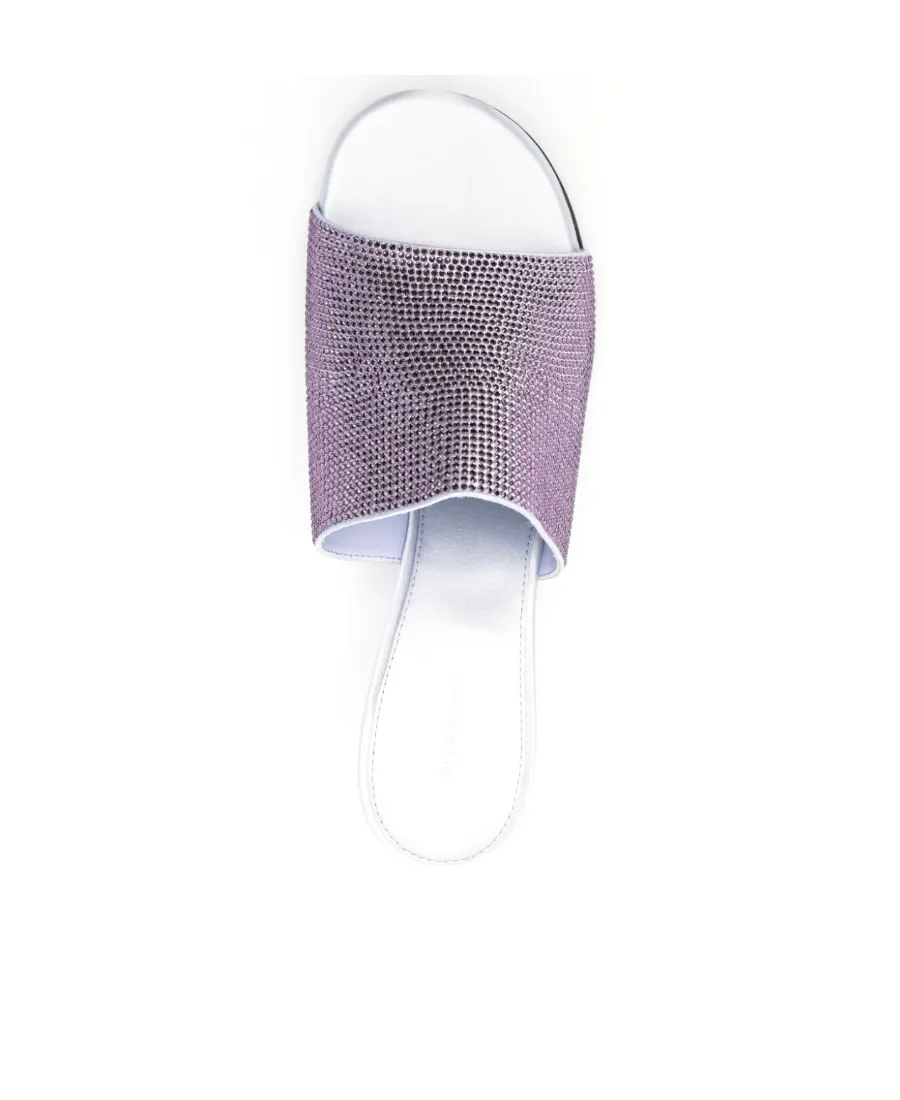 G Cube Mules In Satin With Strass