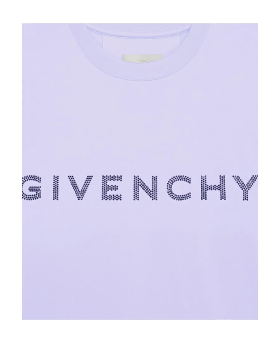 Slim Fit T-Shirt In Cotton With Givenchy Rhinestones