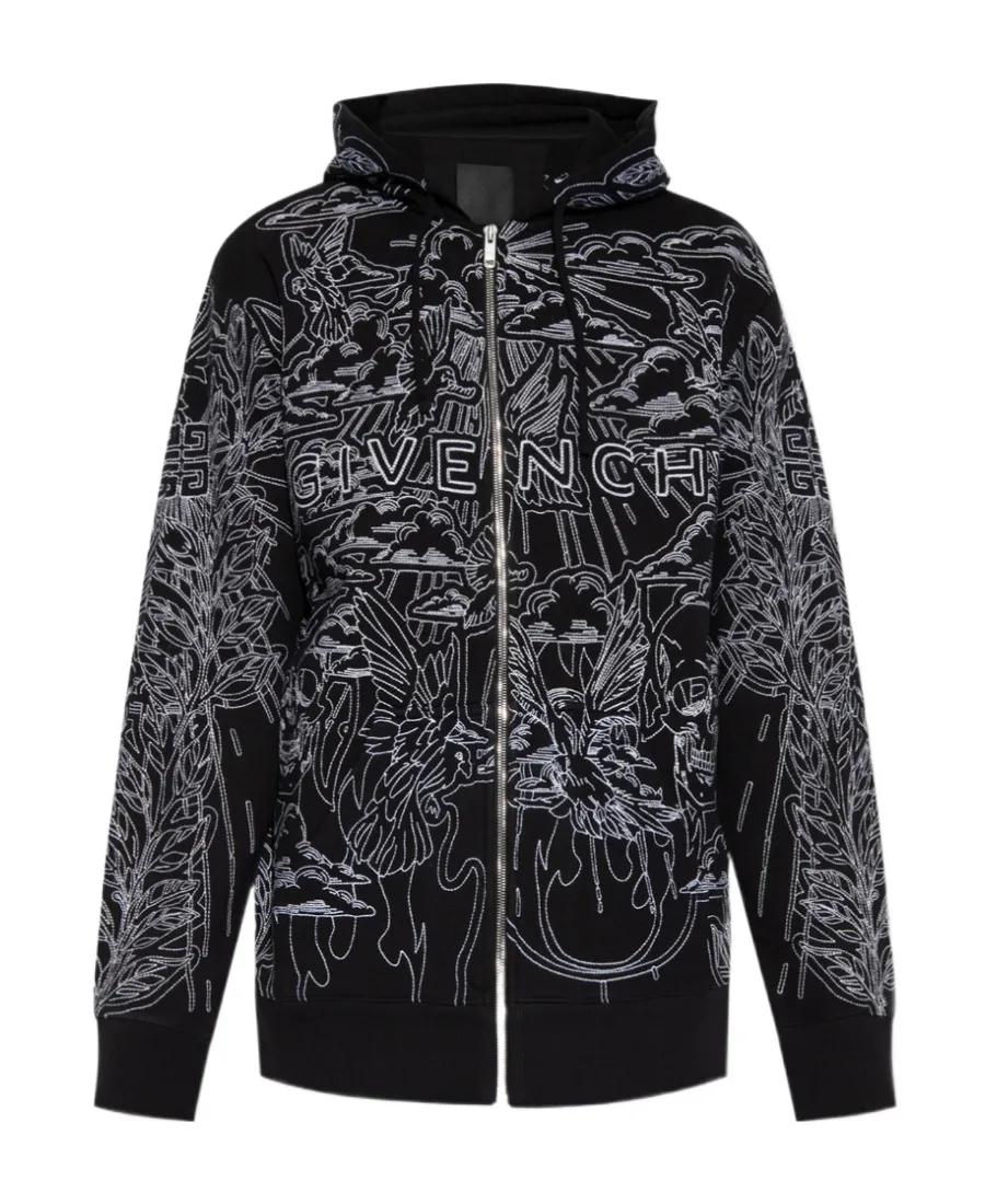 Graphic Pattern Printed Hoodie