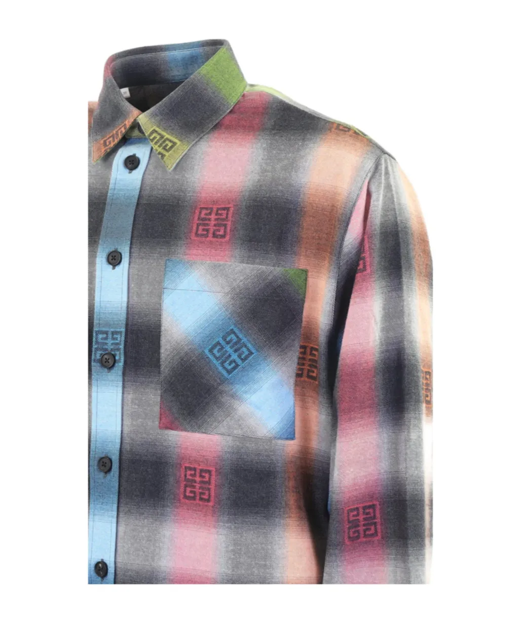 Checked Button-Up Shirt