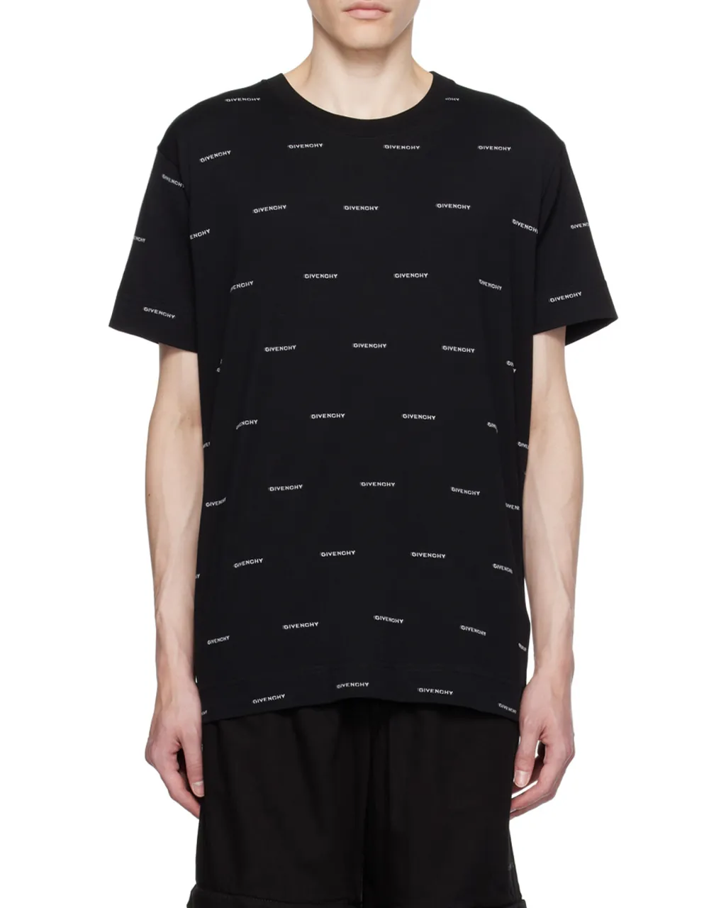 Allover Logo Printed Crewneck T-Shirt