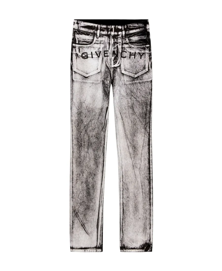 Straight Fit Painted Denim Jeans