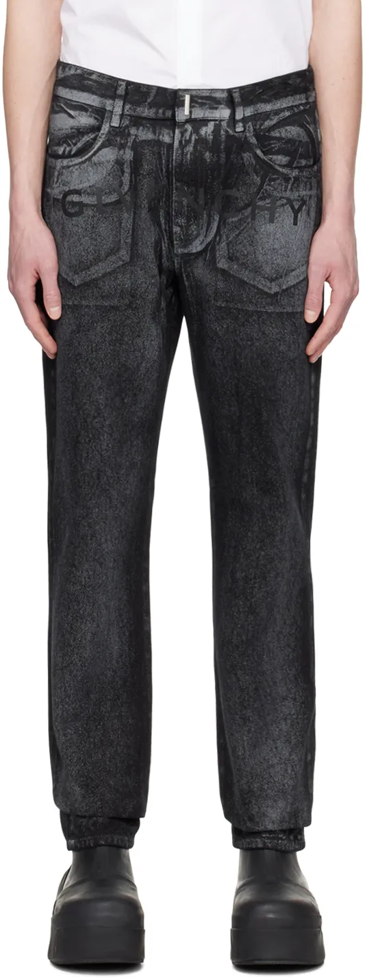 Straight Fit Painted Denim Jeans