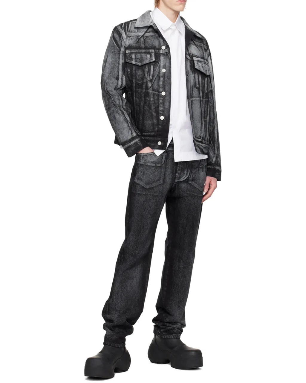 Straight Fit Painted Denim Jeans