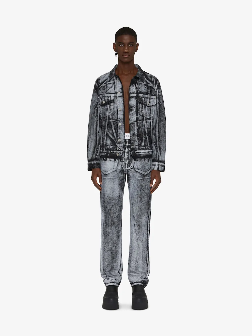 Straight Fit Painted Denim Jeans