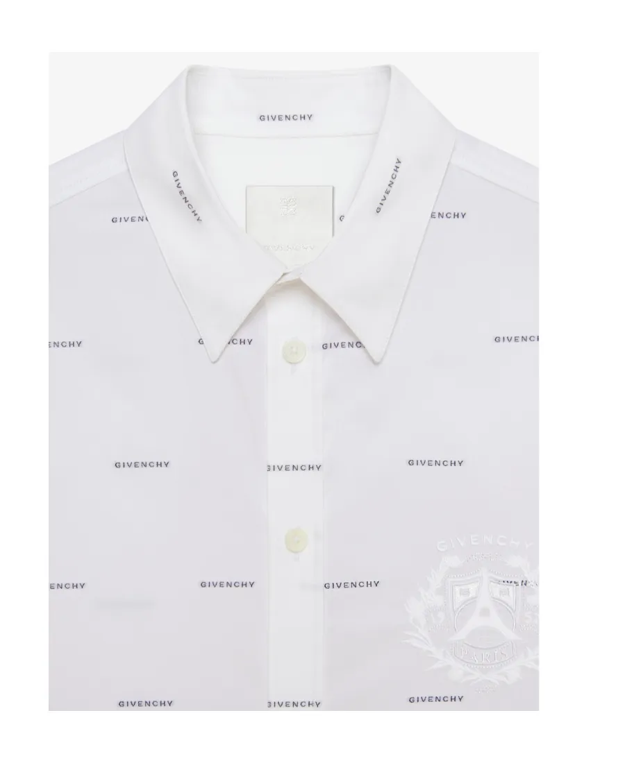 All-Over Logo Printed Double-Layered Shirt