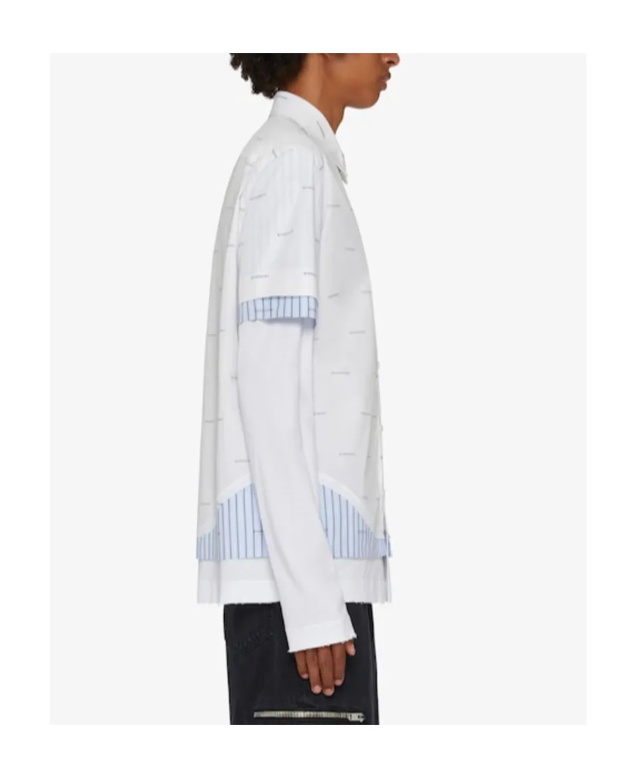 All-Over Logo Printed Double-Layered Shirt