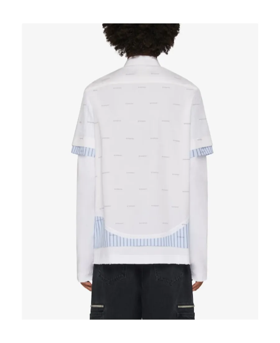 All-Over Logo Printed Double-Layered Shirt