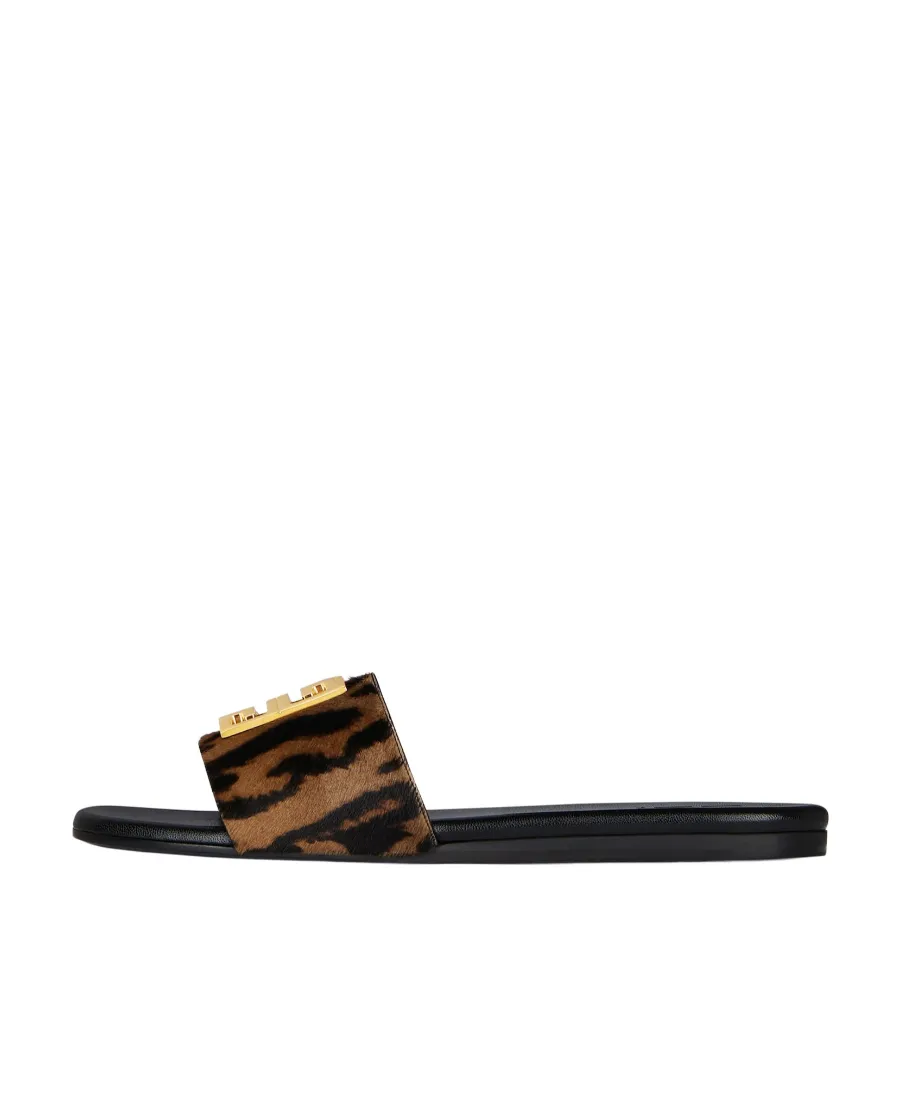 Logo Leopard Print Slippers