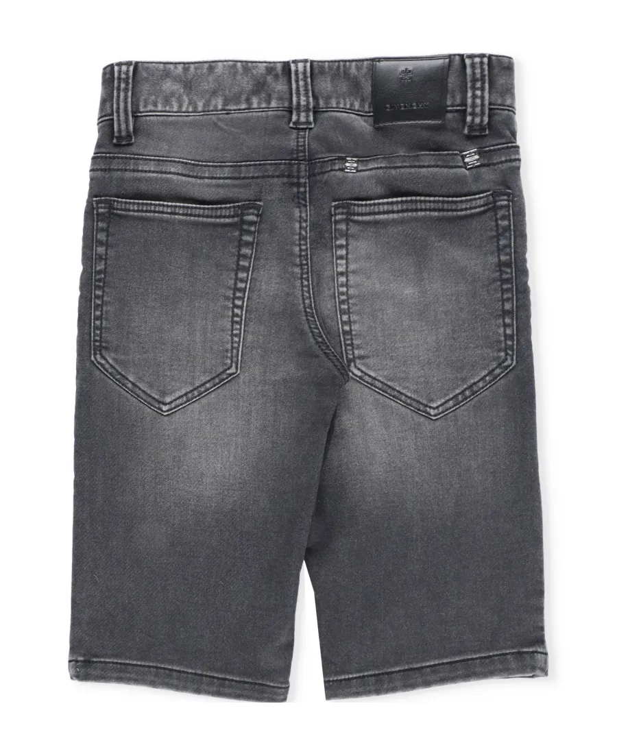 Logo-Patch Knee-Length Denim Shorts