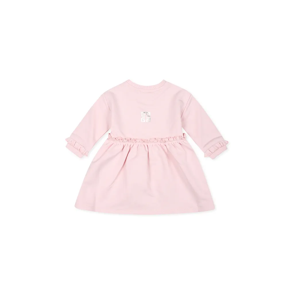 Logo Printed Ruffled Cuff Dress