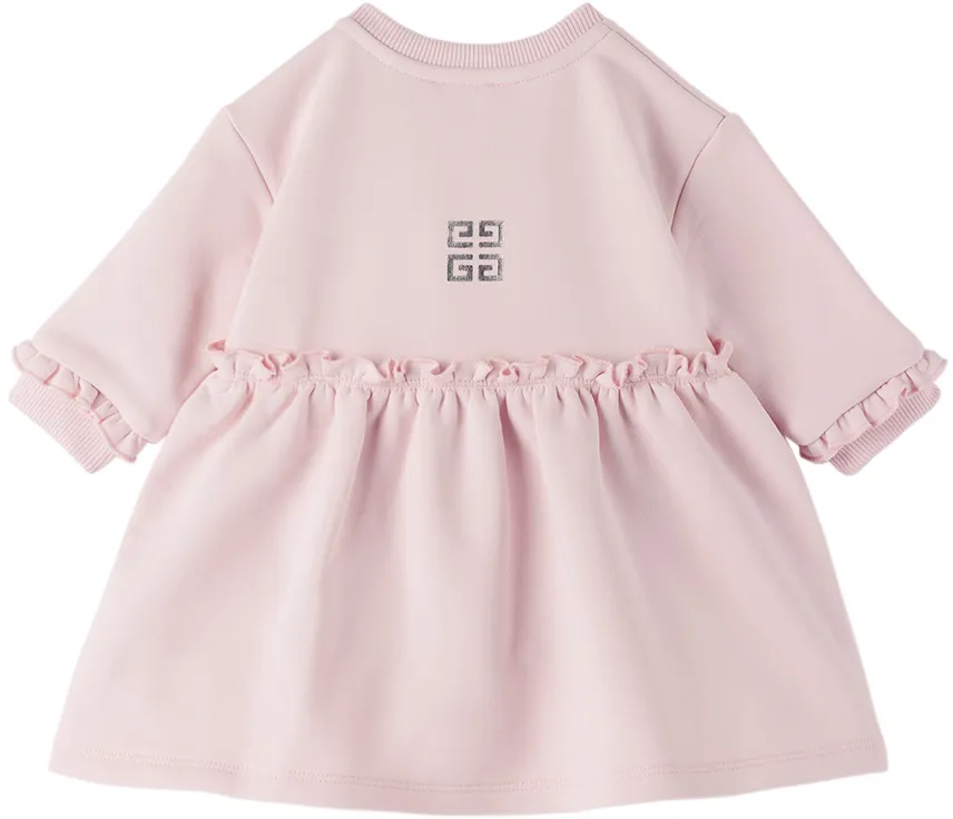 Logo Printed Ruffled Cuff Dress