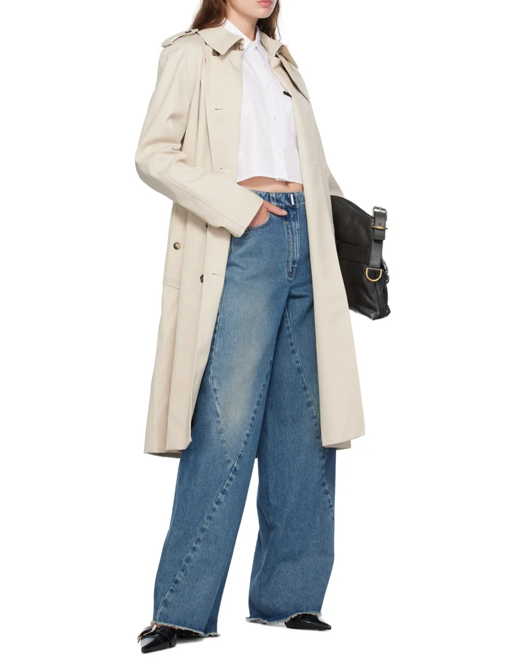 Belted Double-Breasted Trench Coat