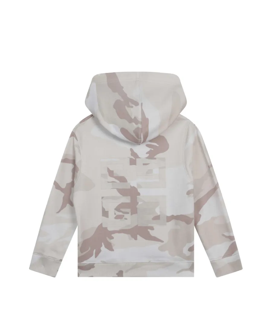 Camouflage Printed Zipped Long-Sleeved Hoodie