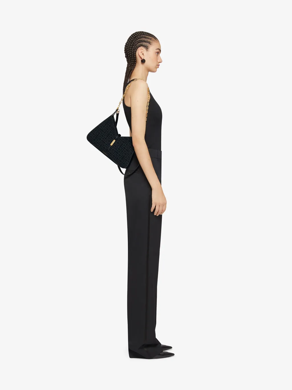 Logo Embroidered Cut Out Small Shoulder Bag