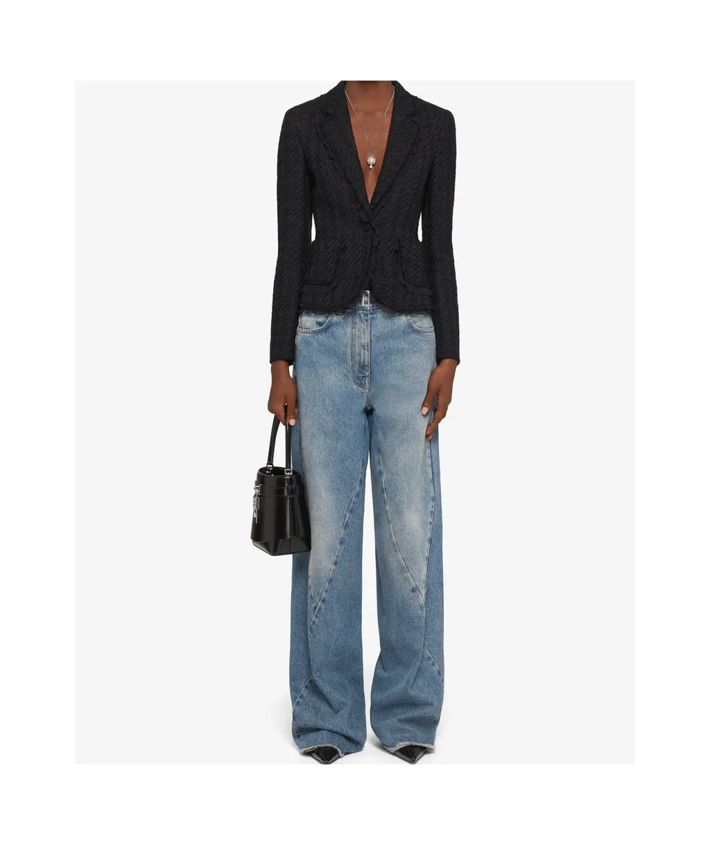 Vintage Effect Wide-Leg Jeans