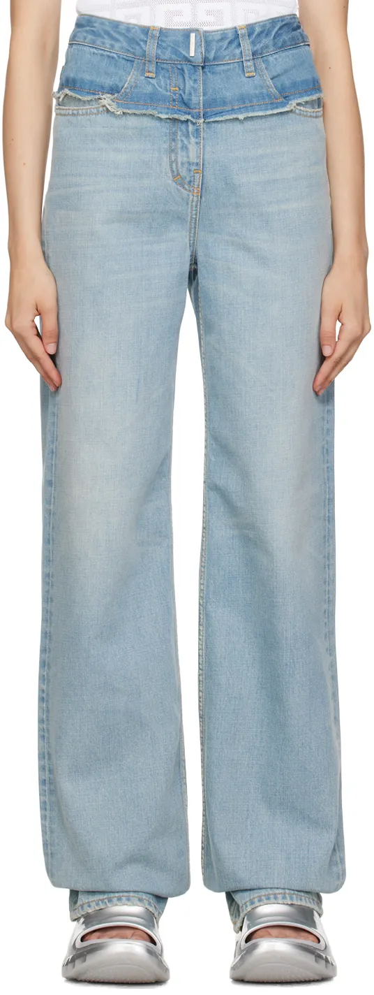 Frayed Edge Wide-Leg Jeans
