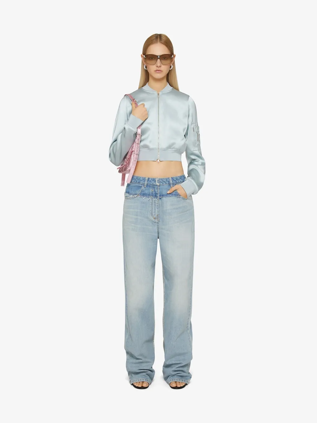 Frayed Edge Wide-Leg Jeans