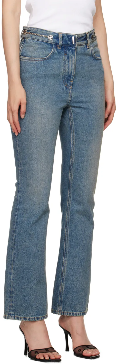 Chain-Detailed Bootcut Jeans