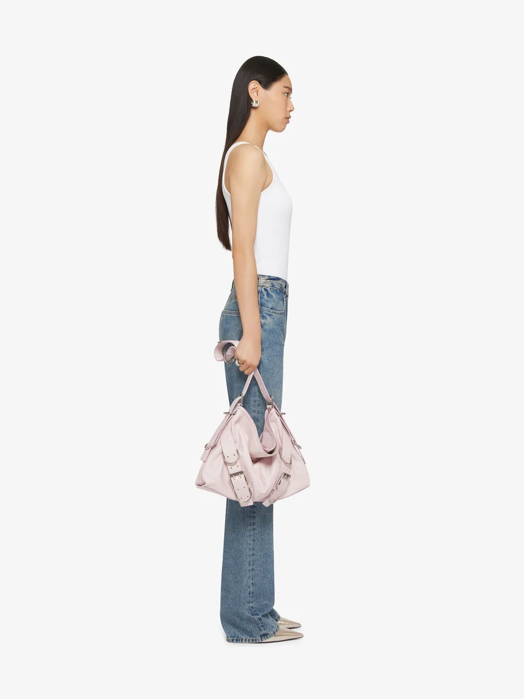 Chain-Detailed Bootcut Jeans