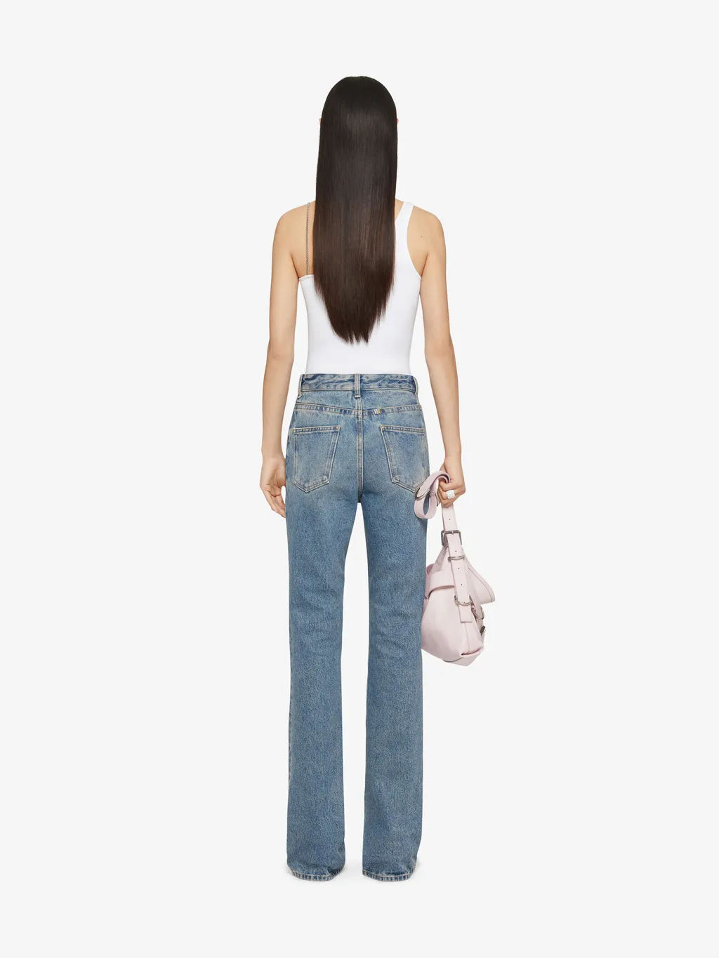Chain-Detailed Bootcut Jeans
