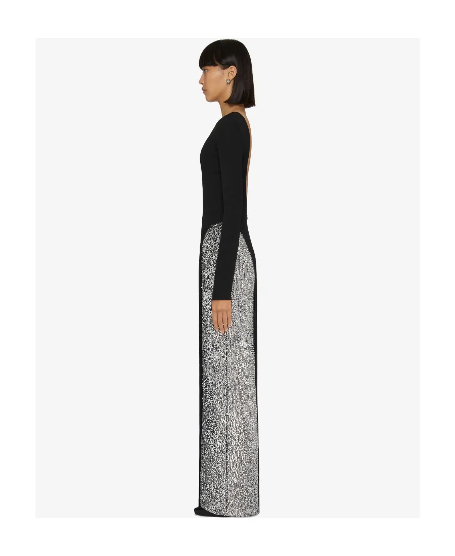 Backless Evening Dress With Sequins Embroidered
