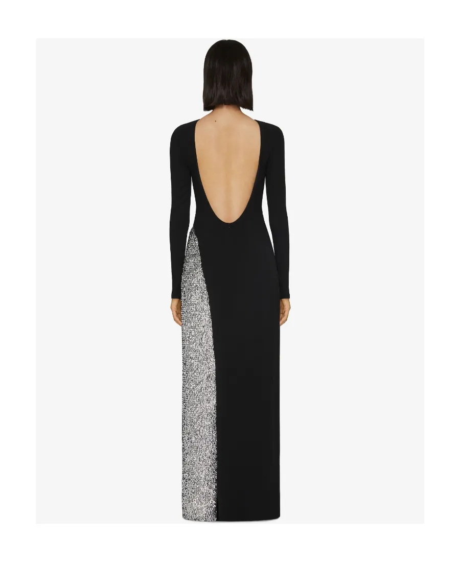 Backless Evening Dress With Sequins Embroidered
