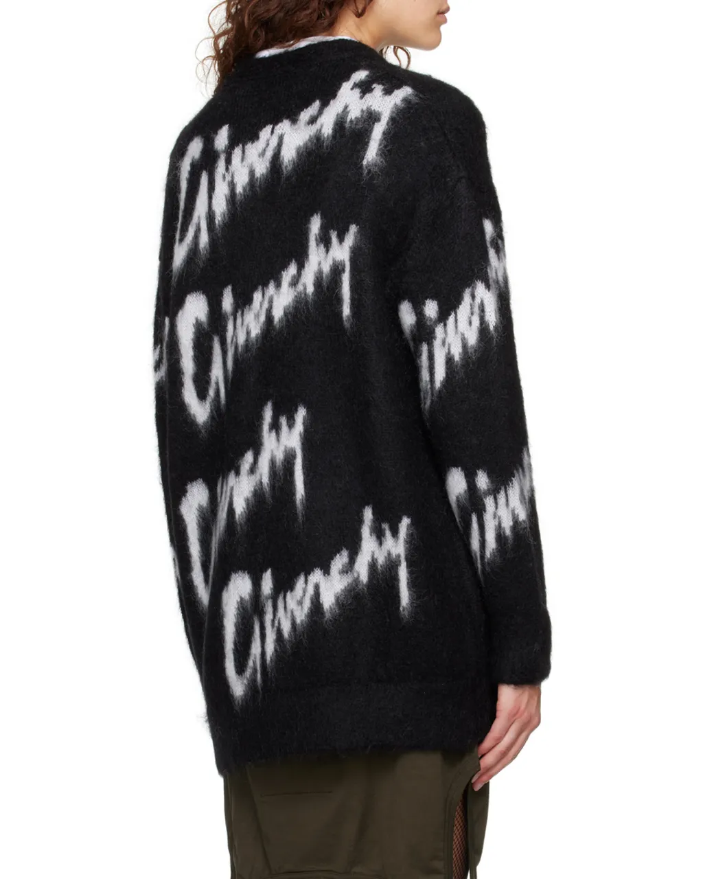Cardigan In All-Over Givenchy Intarsia Mohair And Wool
