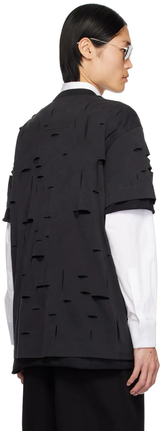 Distressed Cut-Out Oversized T-Shirt