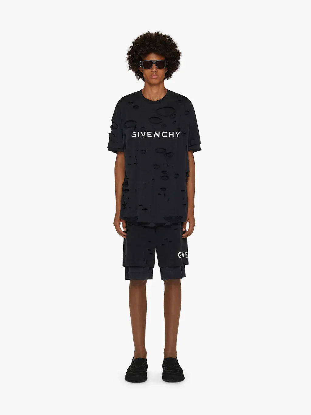 Distressed Cut-Out Oversized T-Shirt