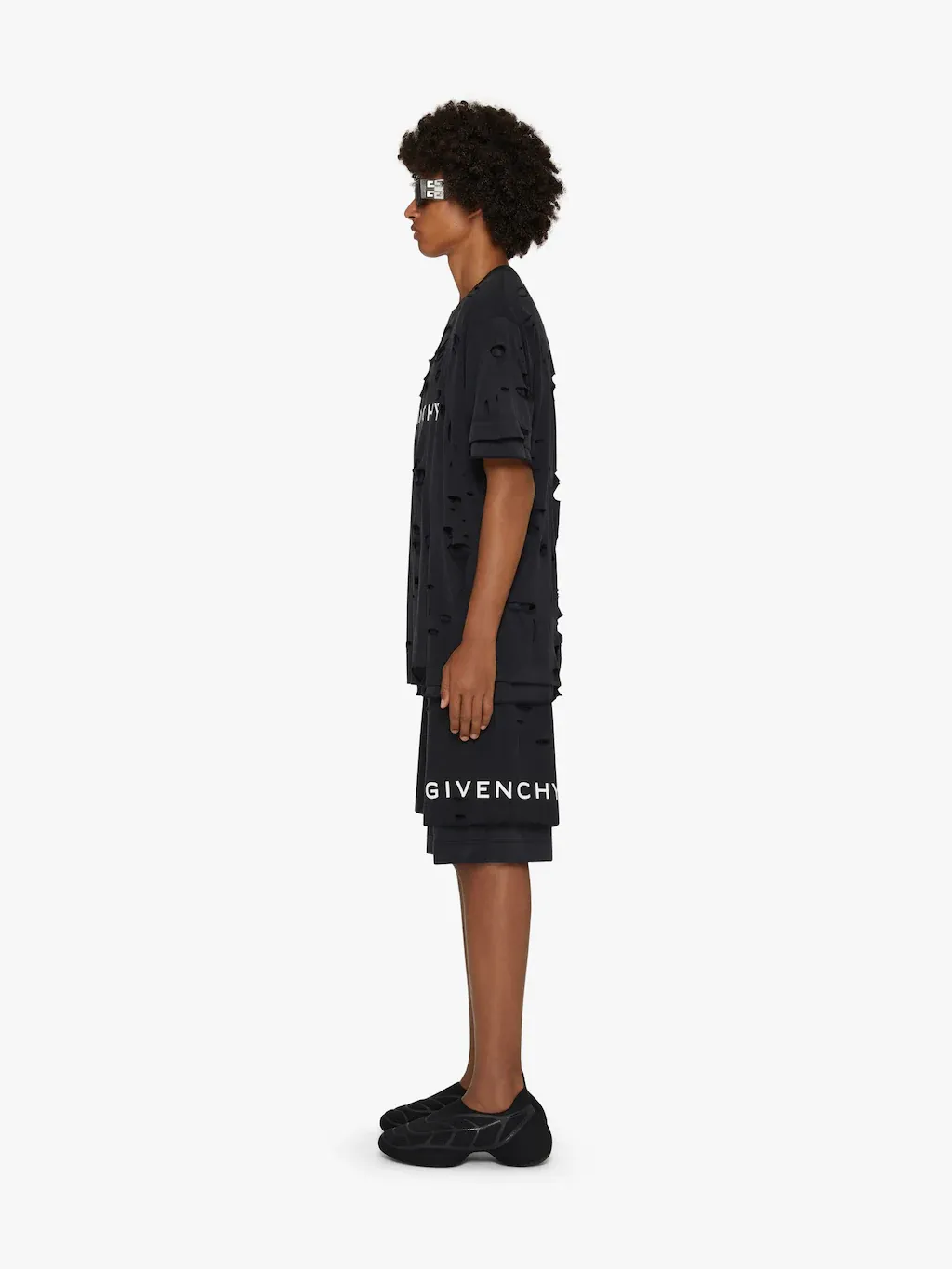 Distressed Cut-Out Oversized T-Shirt