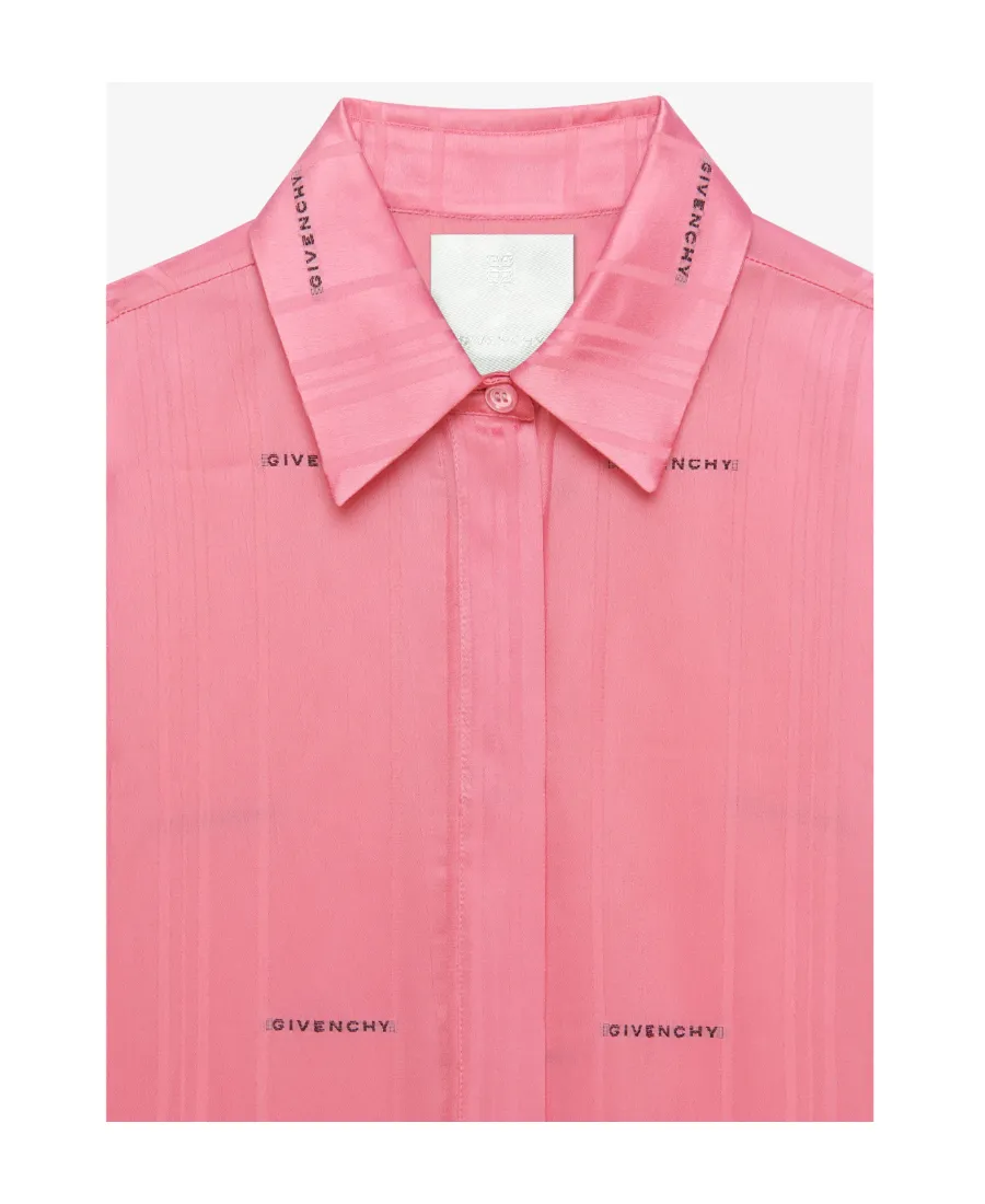 Satin Oversized Logo Printed Shirt