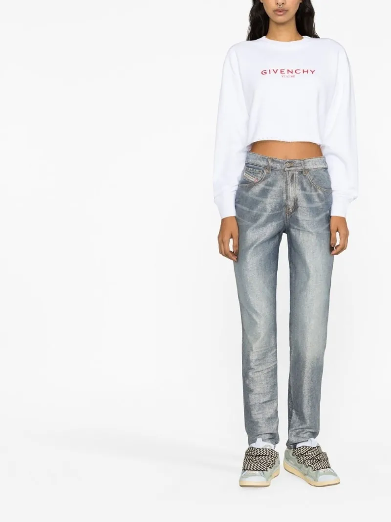 Logo Printed Cropped Sweatshirt