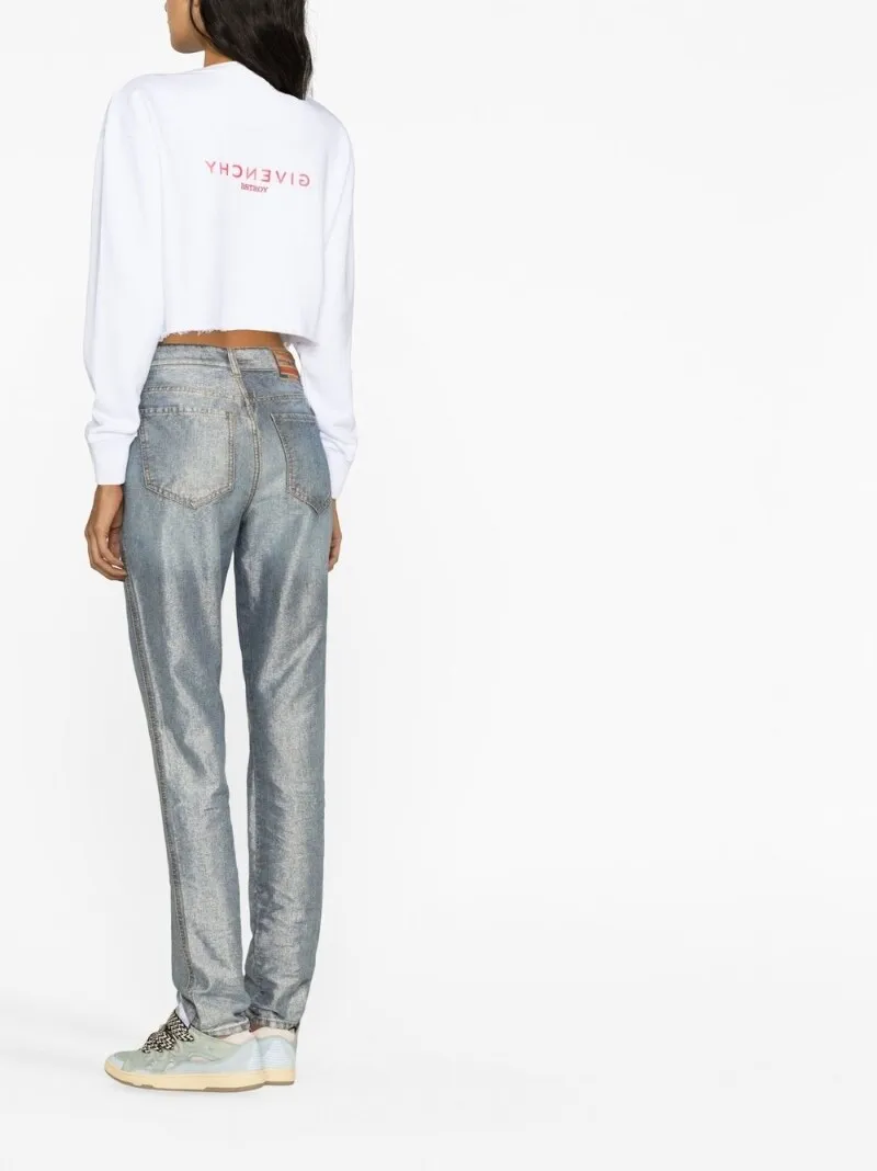 Logo Printed Cropped Sweatshirt