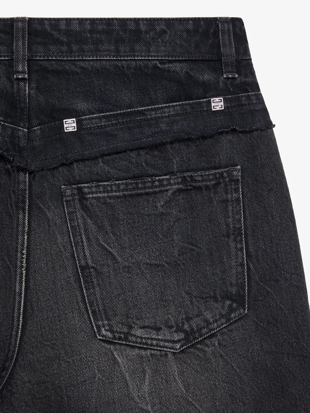 Logo-Detailed Distressed Denim Shorts